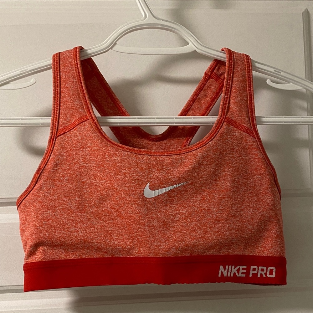 Nike Pro Heathered Red Sports Bra